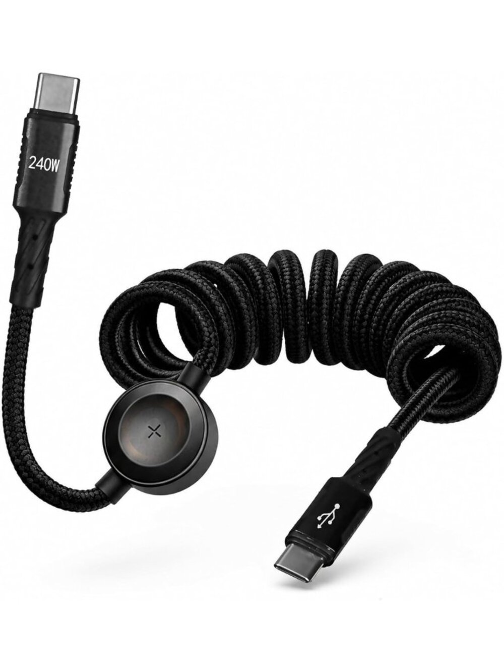 2-in-1 240W USB C Cable 5.9FT for Fast Charging Apple Watch & iPhone 17/16/15